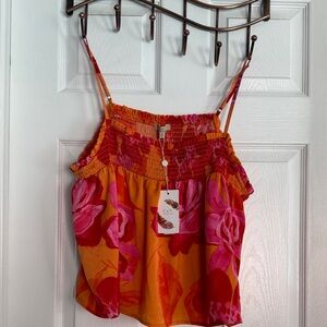 Chelsea & Violet Orange and Pink Floral Camisole